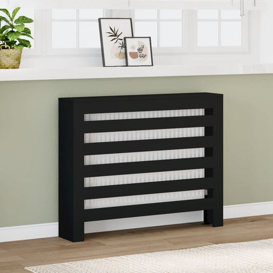 Copertura Termosifone Nera 104x20x82 cm Legno Multistrato - homemem39