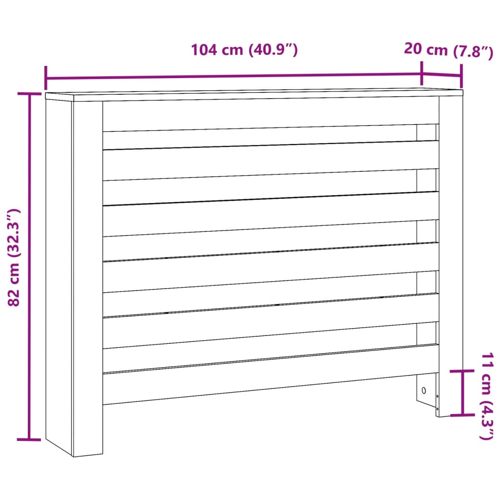 Copertura Termosifone Rovere Sonoma 104x20x82 Legno Multistrato - homemem39
