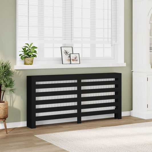 Copertura Termosifone Nera 175x20x82 cm in Legno Multistrato - homemem39