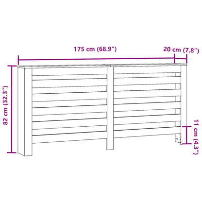 Copertura Termosifone Grigio Cemento 175x20x82cm in Multistrato - homemem39