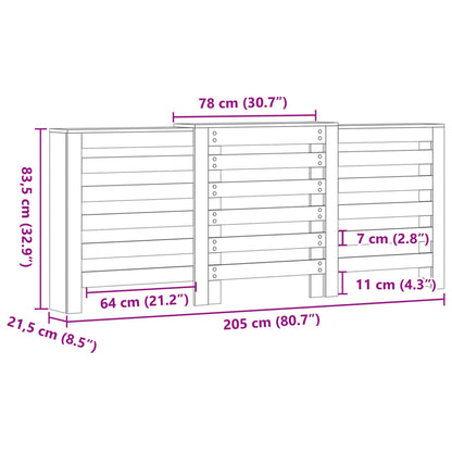 Copertura Termosifone Bianca 205x21,5x83,5 cm Legno Multistrato