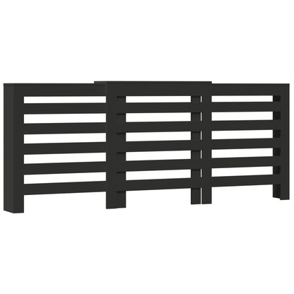Copertura Termosifone Nera 205x21,5x83,5 cm Legno Multistrato - homemem39