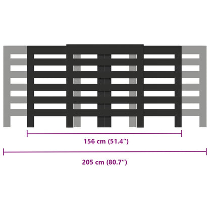 Copertura Termosifone Nera 205x21,5x83,5 cm Legno Multistrato