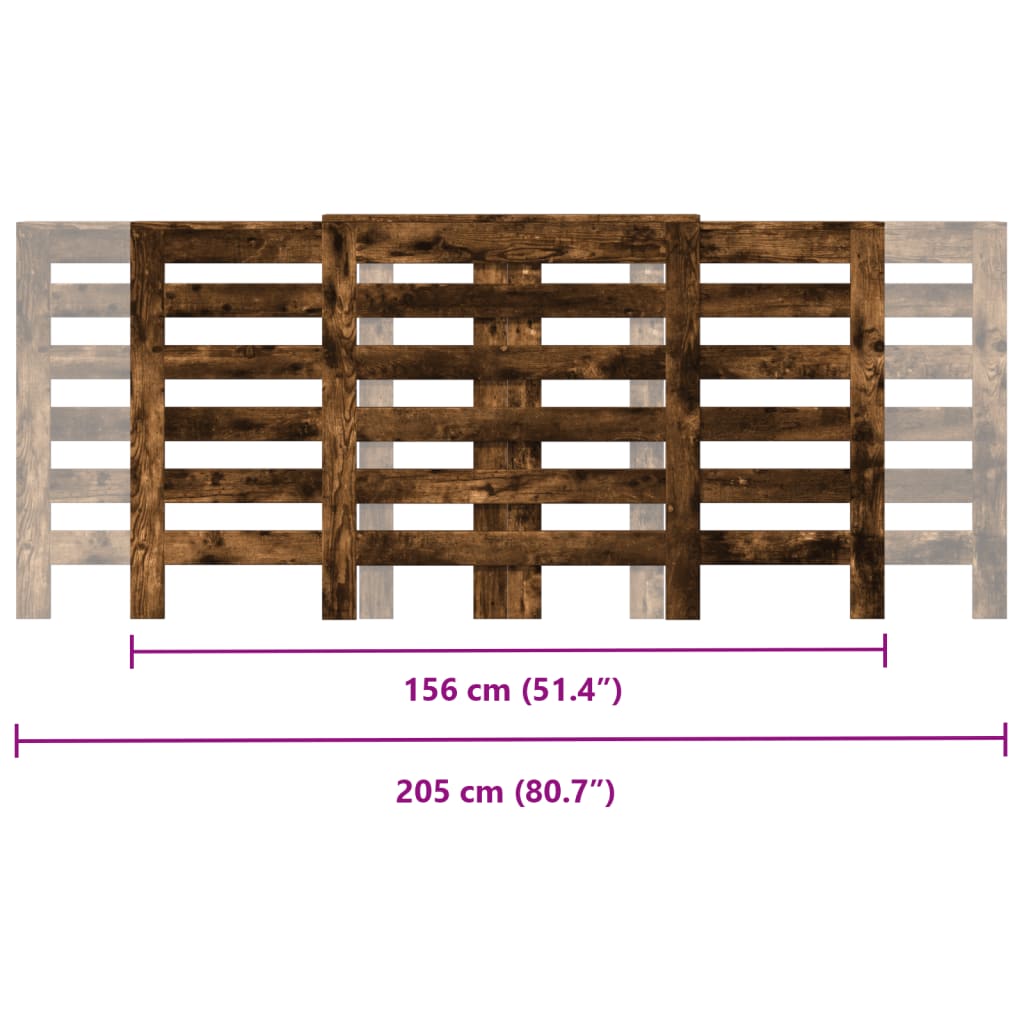 Copertura Termosifone Rovere Fumo 205x21,5x83,5cm Multistrato - homemem39