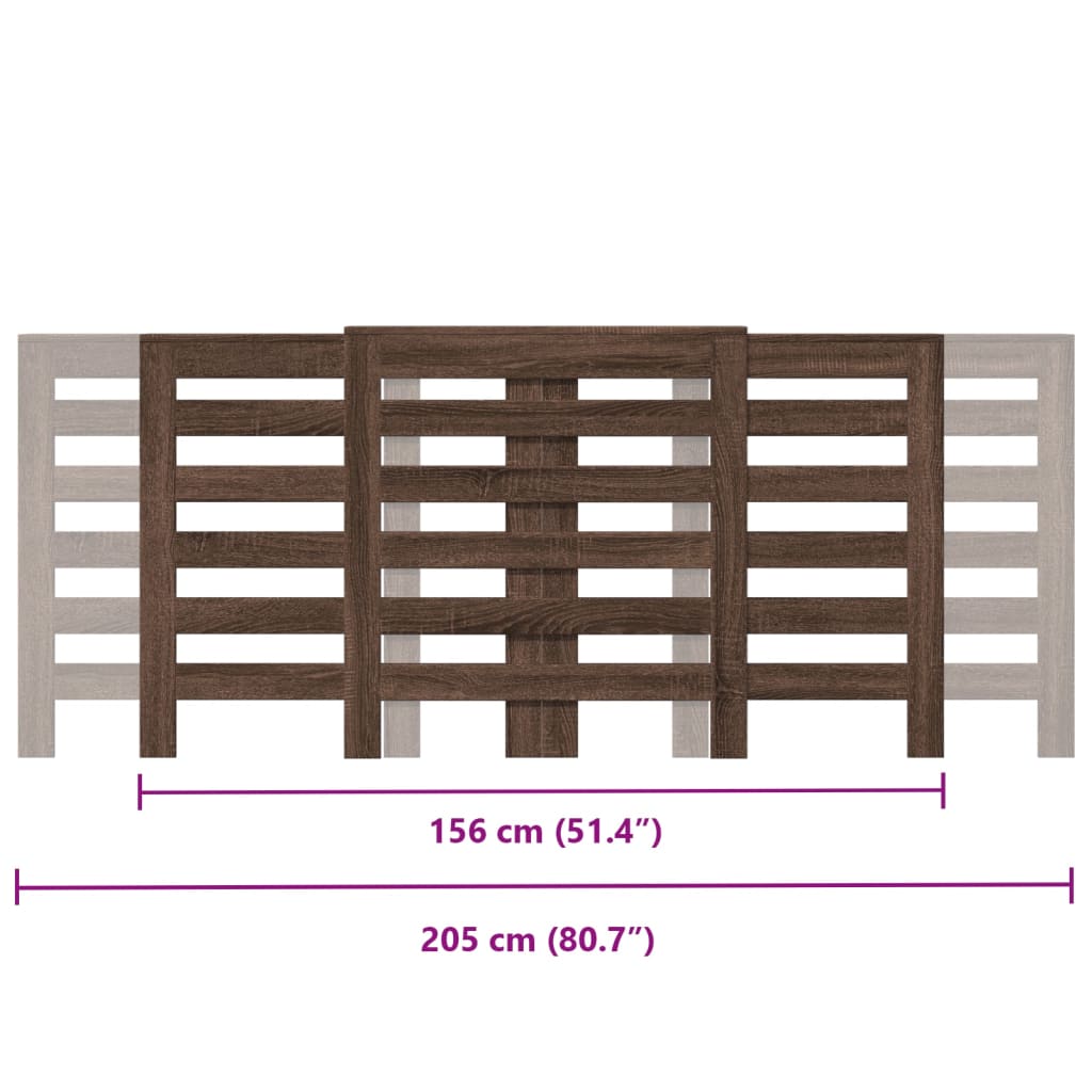 Copertura Termosifone Rovere Marrone 205x21,5x83,5 Multistrato - homemem39