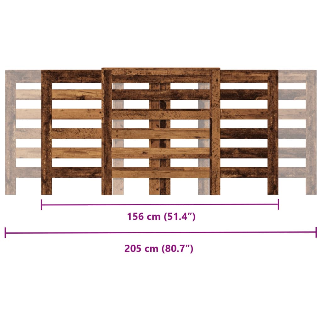 Copertura Termosifone Legno Antico 205x21,5x83,5 cm Multistrato - homemem39