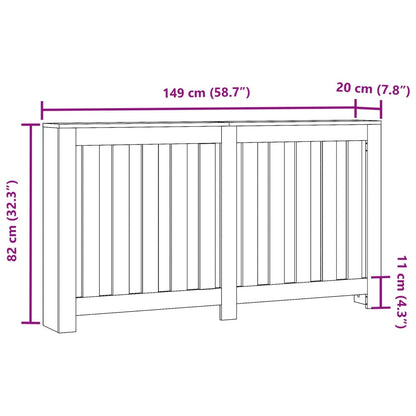 Copertura Termosifone Grigio Cemento 149x20x82cm in Multistrato - homemem39