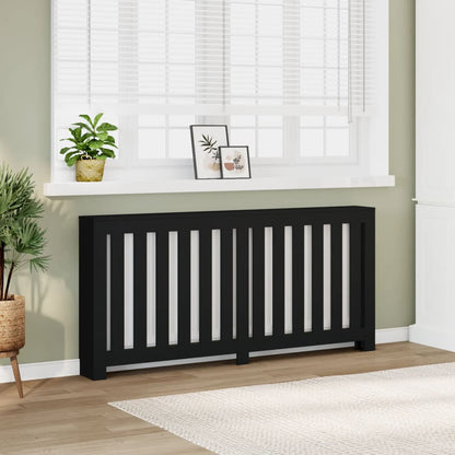 Copertura Termosifone Nera 175x20x82 cm in Legno Multistrato - homemem39