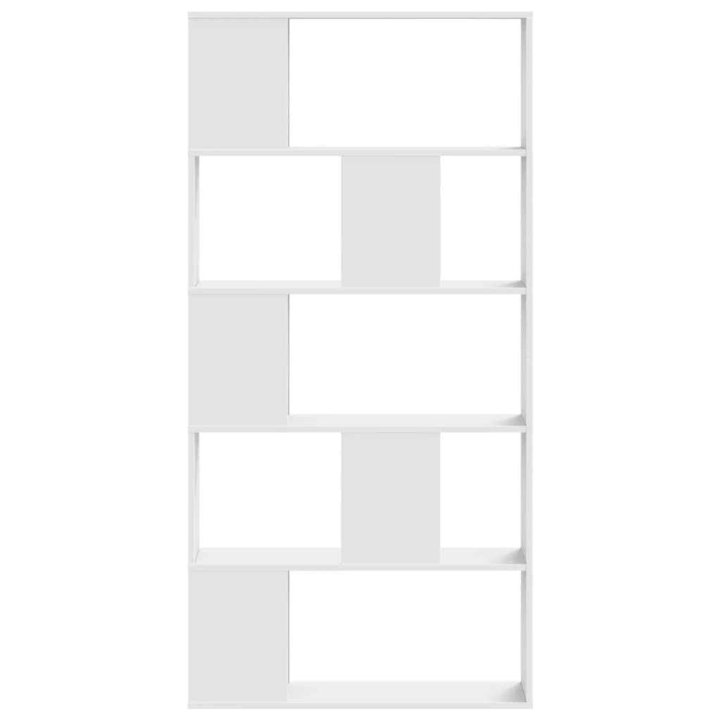 Libreria 5 Ripiani Bianca 80,5x23,5x162,5cm Legno Multistrato | homemem39