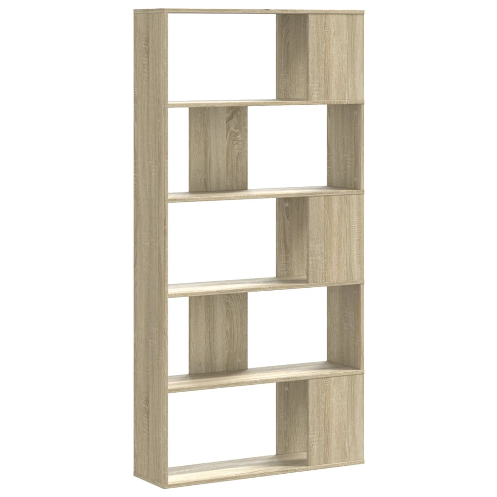 Libreria 5 Ripiani Rovere Sonoma 80,5x23,5x162,5cm Multistrato | homemem39