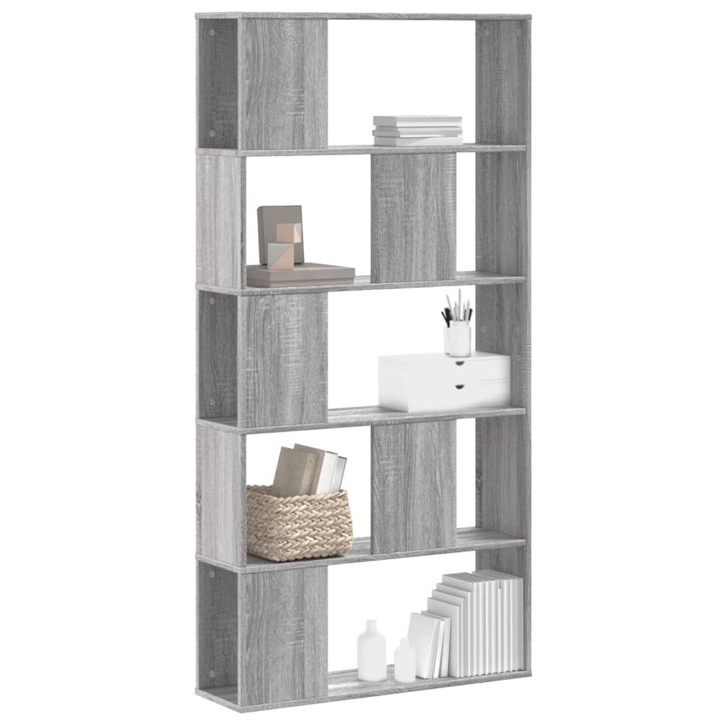Libreria 5 Ripiani Grigio Sonoma 80,5x23,5x162,5cm Multistrato | homemem39