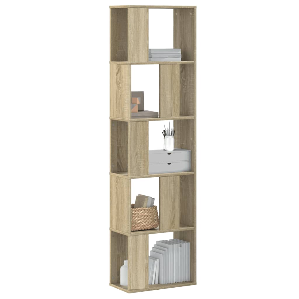 Libreria 5 Ripiani Rovere Sonoma 45x23,5x162,5cm Multistrato | homemem39
