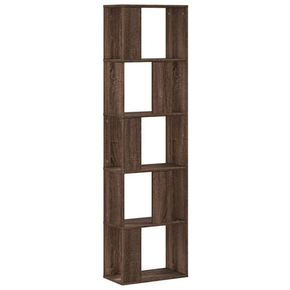 Libreria 5 Ripiani Rovere Marrone 45x23,5x162,5cm Multistrato | homemem39