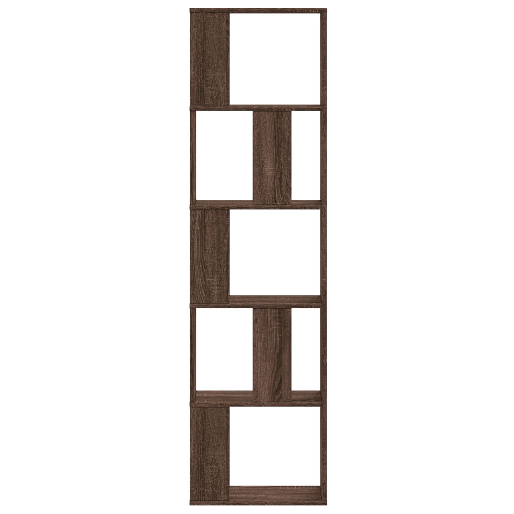 Libreria 5 Ripiani Rovere Marrone 45x23,5x162,5cm Multistrato | homemem39