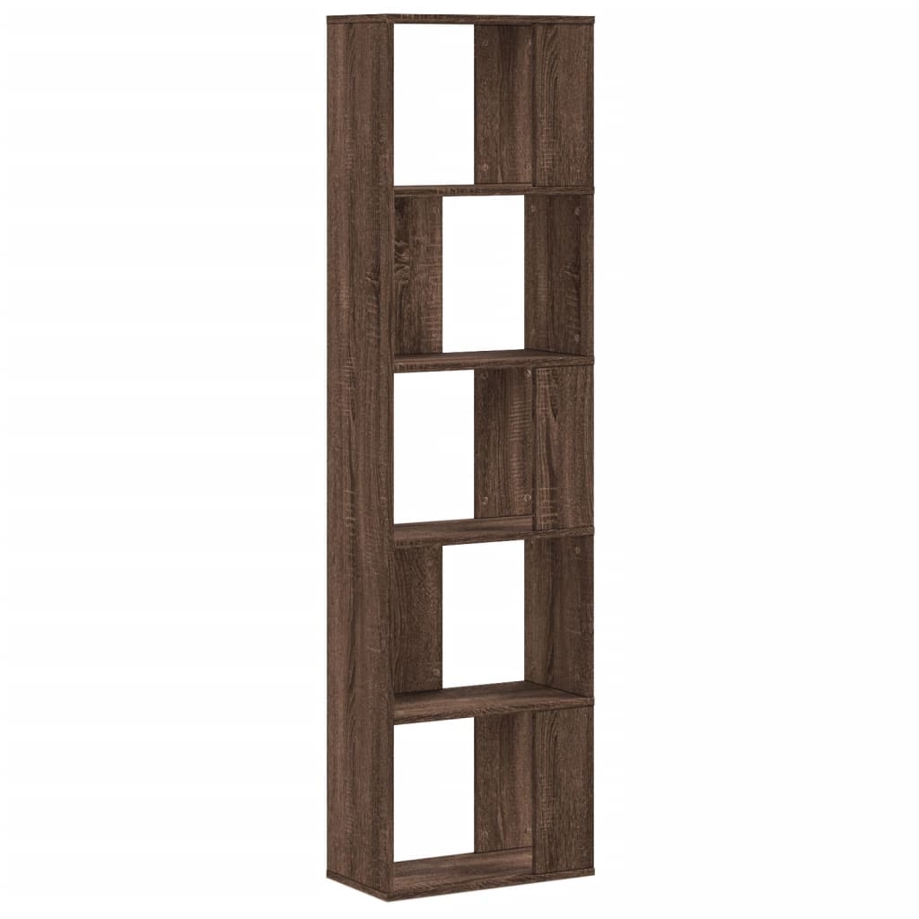 Libreria 5 Ripiani Rovere Marrone 45x23,5x162,5cm Multistrato | homemem39