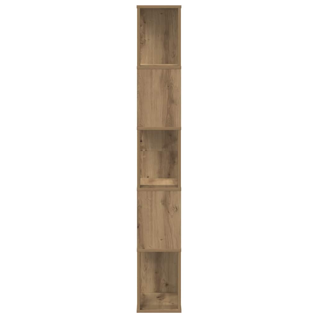 Libreria 5 Piani Rovere Artigianale 45x23,5x162,5cm Multistrato