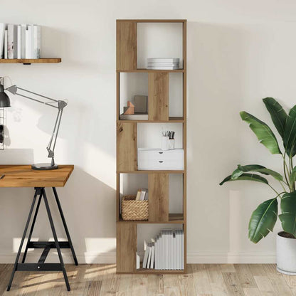 Libreria 5 Piani Rovere Artigianale 45x23,5x162,5cm Multistrato