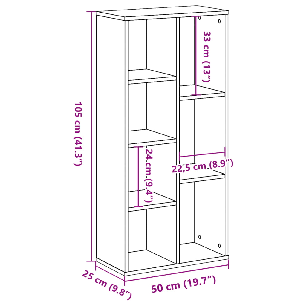 Libreria Rovere Sonoma 50x25x105 cm in Legno Multistrato | homemem39