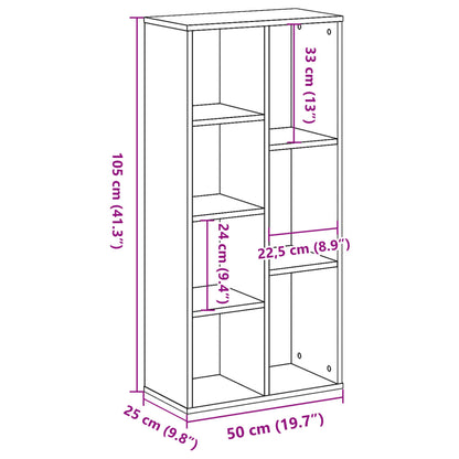 Libreria Rovere Sonoma 50x25x105 cm in Legno Multistrato | homemem39