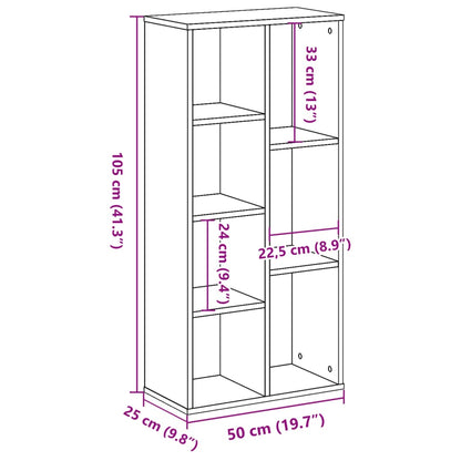 Libreria Rovere Fumo 50x25x105 cm in Legno Multistrato | homemem39