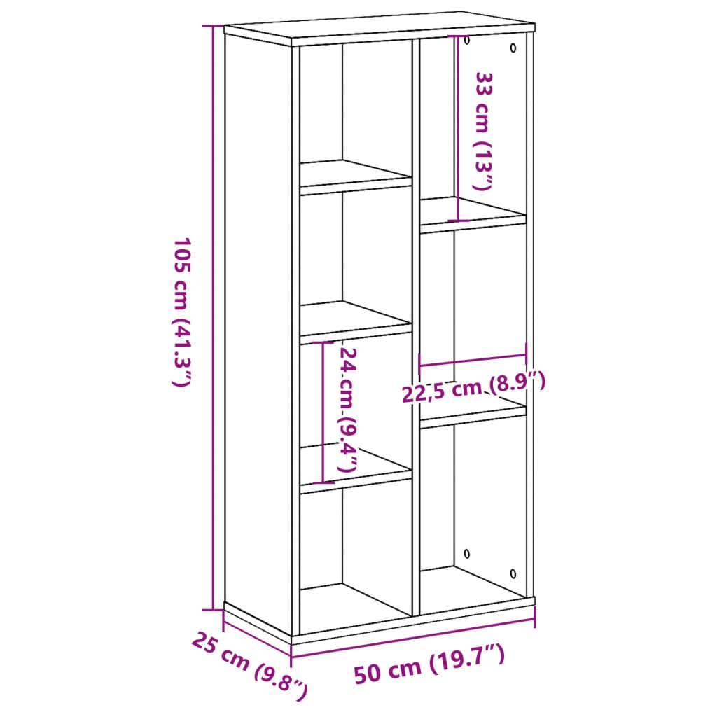 Libreria Legno Antico 50x25x105 cm in Legno Multistrato - homemem39