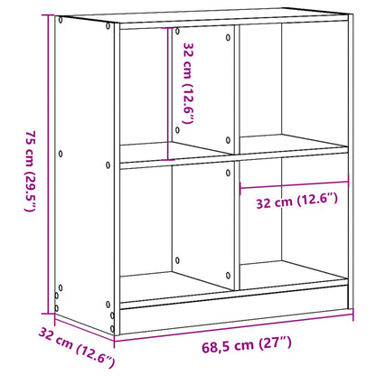 Libreria Grigio Sonoma 68,5x32x75 cm in Legno Multistrato | homemem39