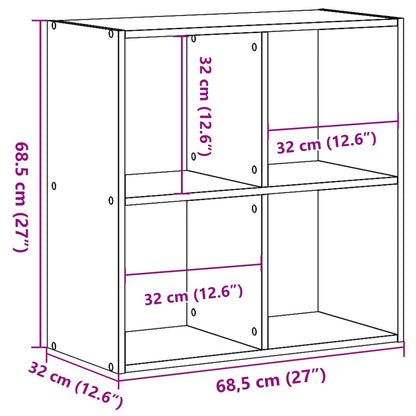 Libreria Grigio Cemento 68,5x32x68,5 cm in Legno Multistrato | homemem39