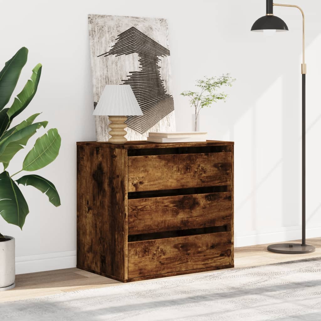 Cassettiera Angolare Rovere Fumo 60x41x58cm Legno Multistrato - homemem39