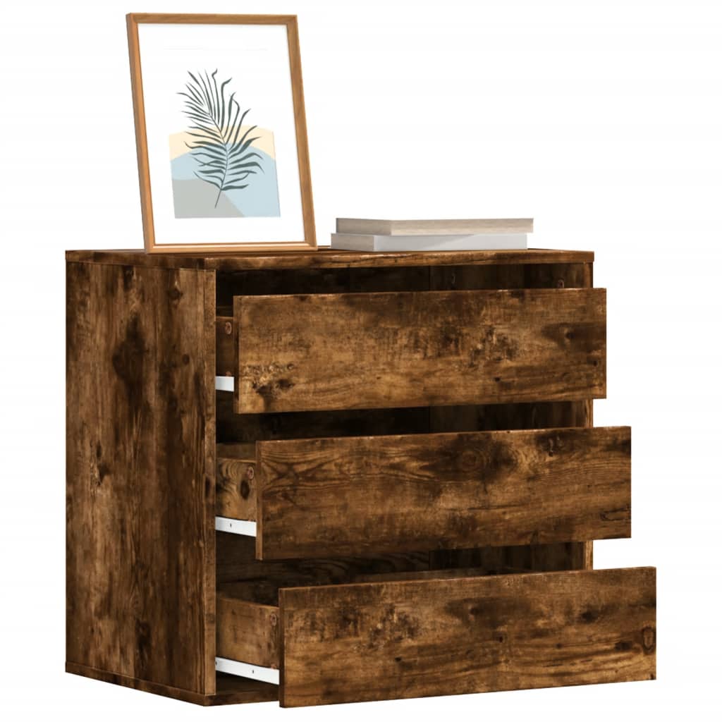 Cassettiera Angolare Rovere Fumo 60x41x58cm Legno Multistrato - homemem39