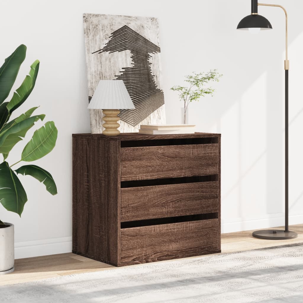 Cassettiera Angolo Rovere Marrone 60x41x58cm Legno Multistrato - homemem39