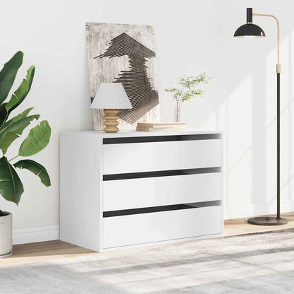 Cassettiera Bianca 80x41x58 cm in Legno Multistrato - homemem39