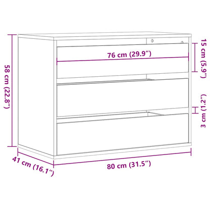 Cassettiera Bianca 80x41x58 cm in Legno Multistrato - homemem39