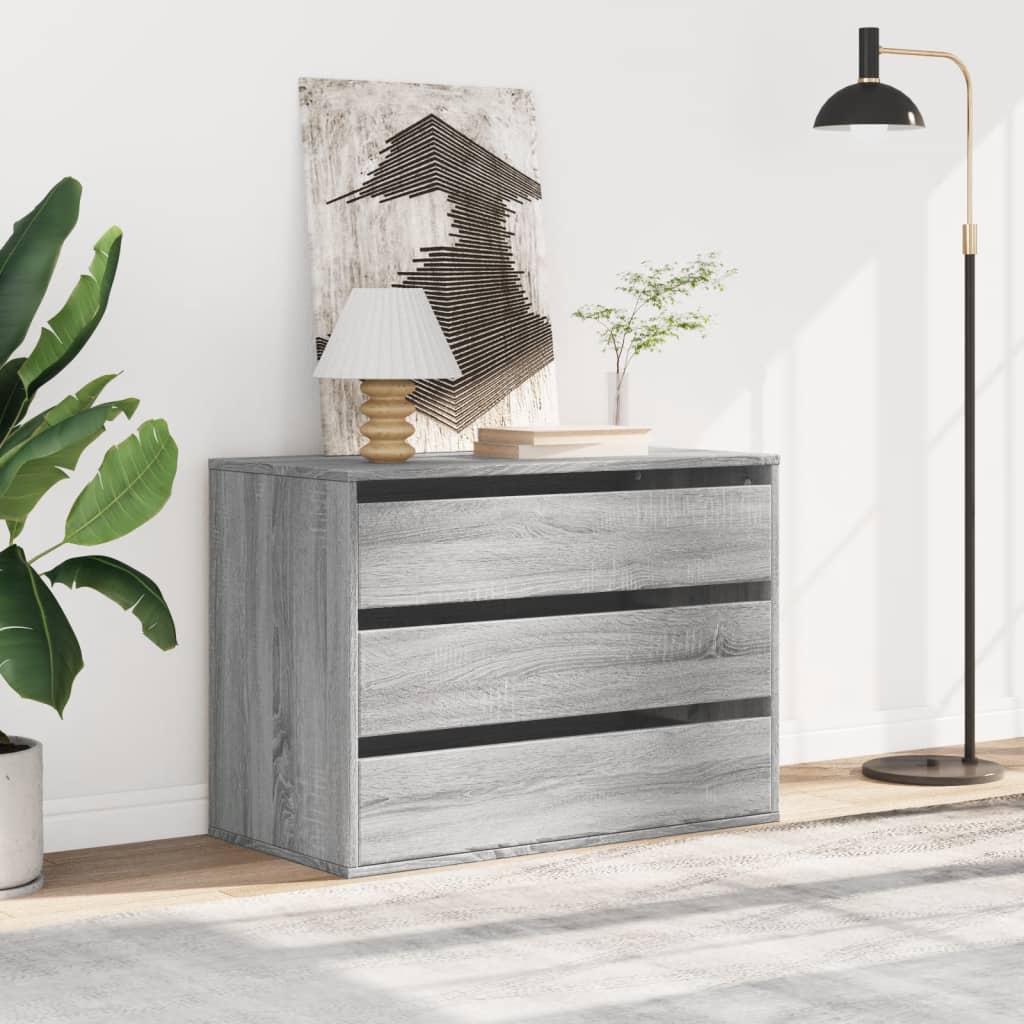 Cassettiera Angolare Grigio Sonoma 80x41x58cm Legno Multistrato - homemem39