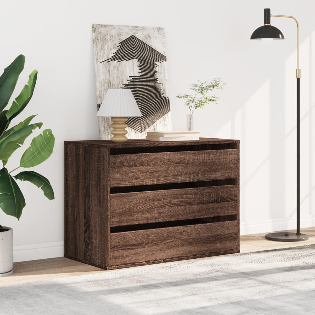 Cassettiera Angolo Rovere Marrone 80x41x58cm Legno Multistrato - homemem39