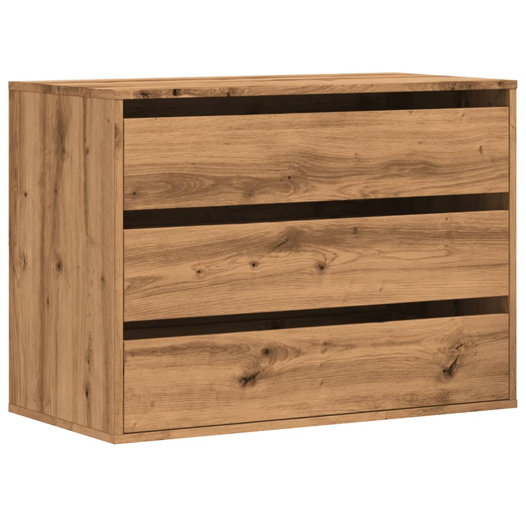 Cassettiera Angolare Rovere Artigianale 80x41x58cm Multistrato - homemem39