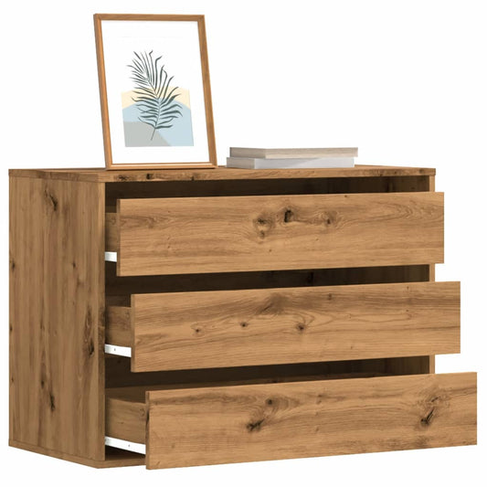Cassettiera Angolare Rovere Artigianale 80x41x58cm Multistrato