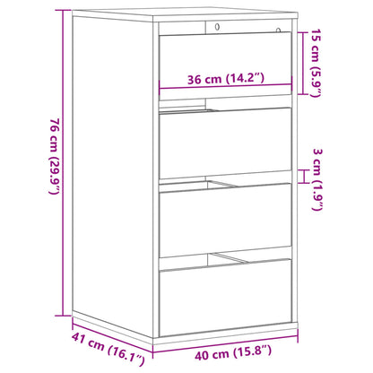 Cassettiera Bianca 40x41x76 cm in Legno Multistrato - homemem39