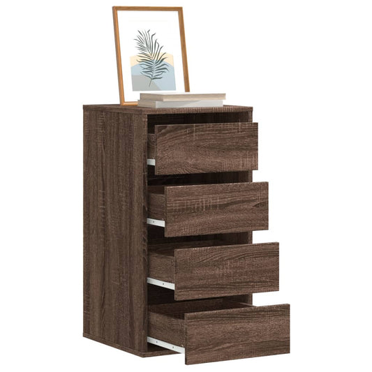 Cassettiera Angolo Rovere Marrone 40x41x76cm Legno Multistrato
