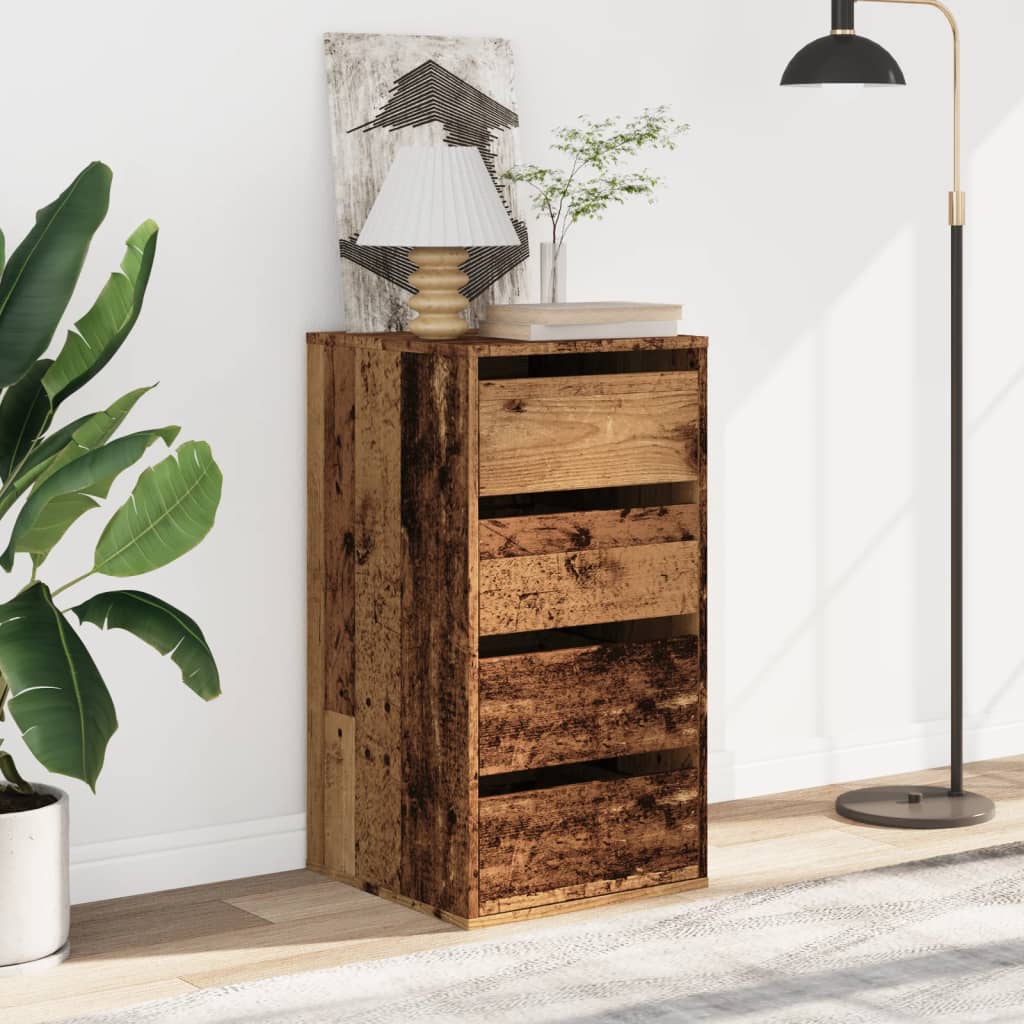 Cassettiera Angolare Legno Antico 40x41x76 cm Legno Multistrato - homemem39
