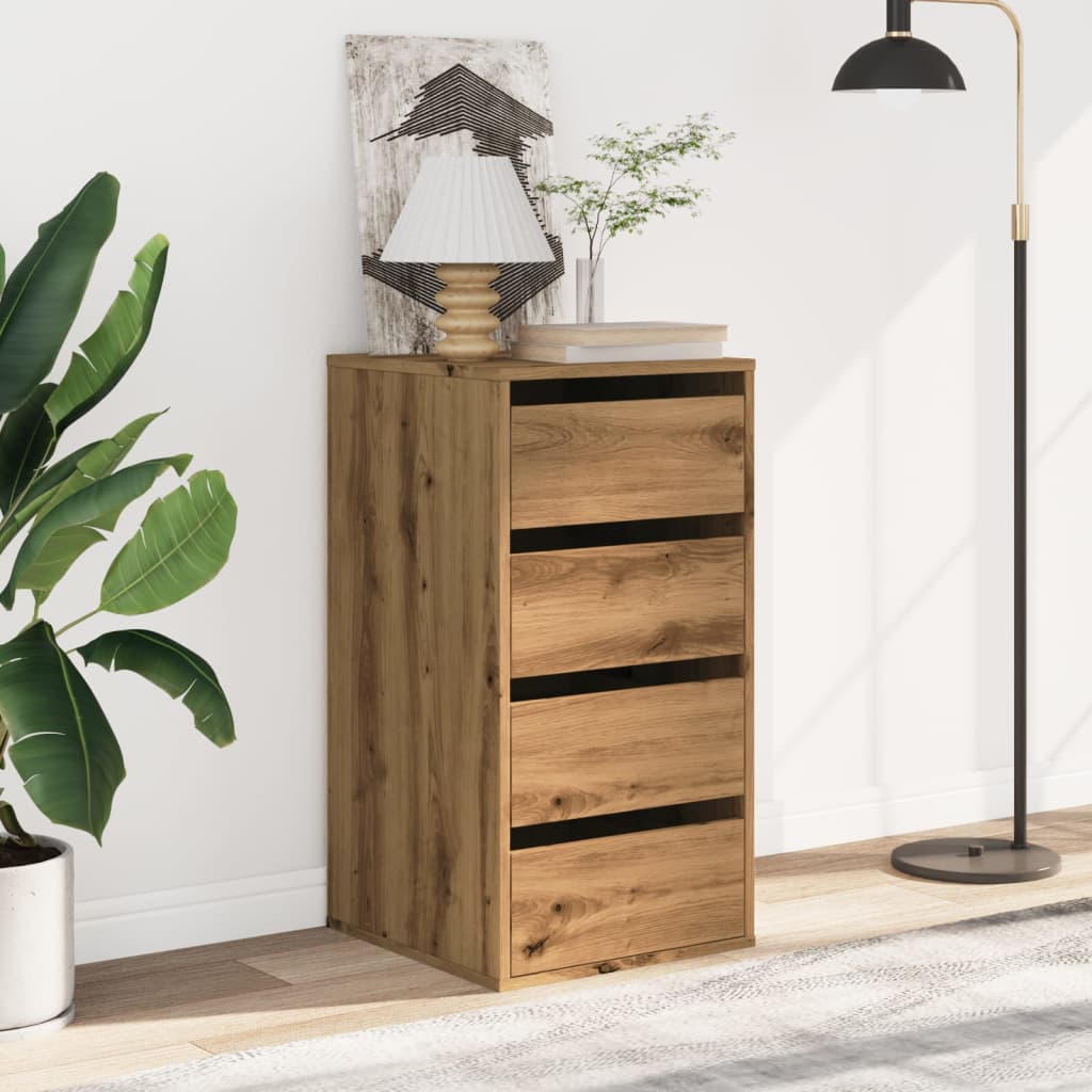 Cassettiera Angolare Rovere Artigianale 40x41x76cm Multistrato - homemem39