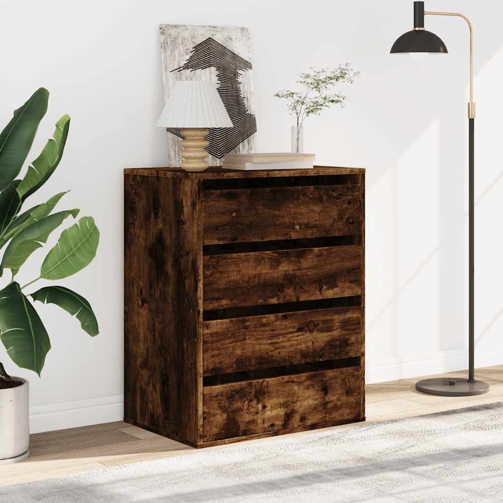 Cassettiera Angolare Rovere Fumo 60x41x76cm Legno Multistrato - homemem39