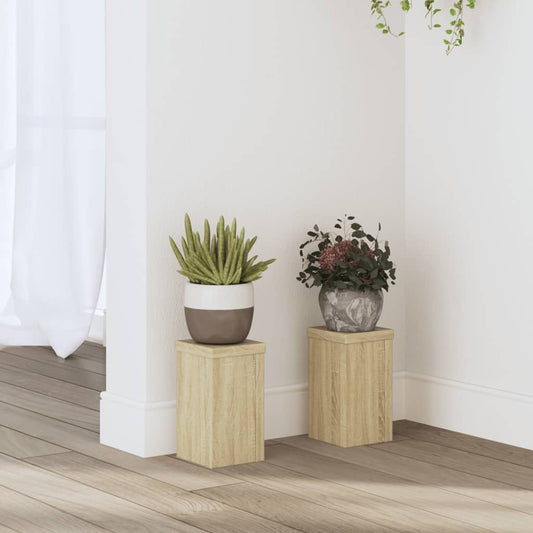 Supporti per Piante 2 pz Rovere 10x10x18 cm in Multistrato - homemem39