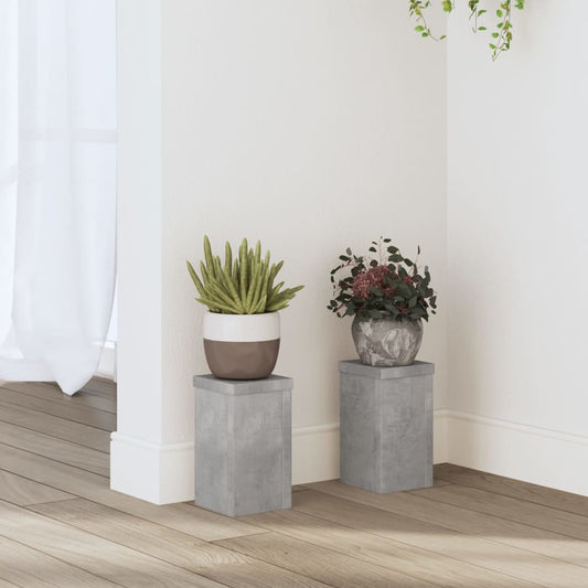 Supporti per Piante 2 pz Grigio 10x10x18 cm Legno Multistrato - homemem39