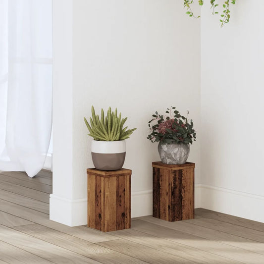 Supporti per Piante 2 pz Legno 10x10x18 cm Legno Multistrato - homemem39