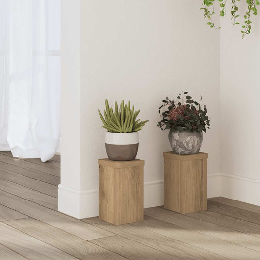 Supporti per Piante 2 pz Rovere 10x10x18 cm in Multistrato - homemem39