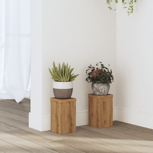 Supporti per Piante 2 pz Rovere 10x10x18 cm in Multistrato - homemem39