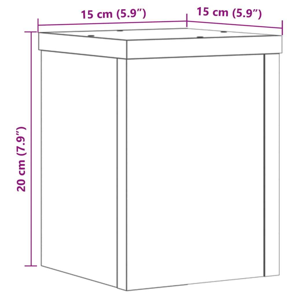 Supporti per Piante 2 pz Bianchi 15x15x20 cm Legno Multistrato - homemem39