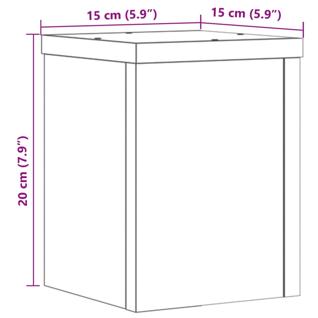 Supporti per Piante 2 pz Neri 15x15x20 cm Legno Multistrato - homemem39