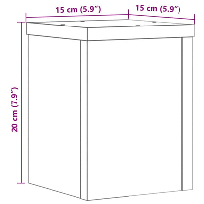 Supporti per Piante 2 pz Rovere 15x15x20 cm in Multistrato