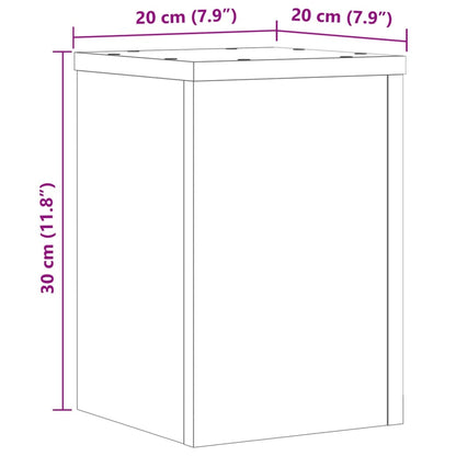 Supporti per Piante 2 pz Neri 20x20x30 cm Legno Multistrato - homemem39